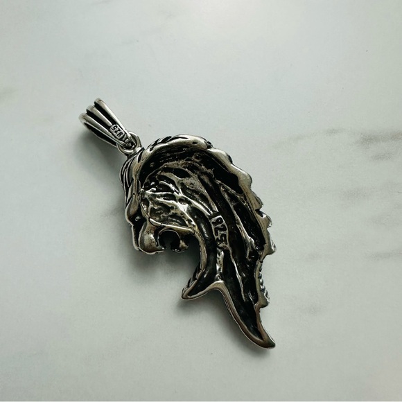 925 Sterling Silver Lion Head Pendant – Bold & Fierce Statement Piece - Picture 4 of 7